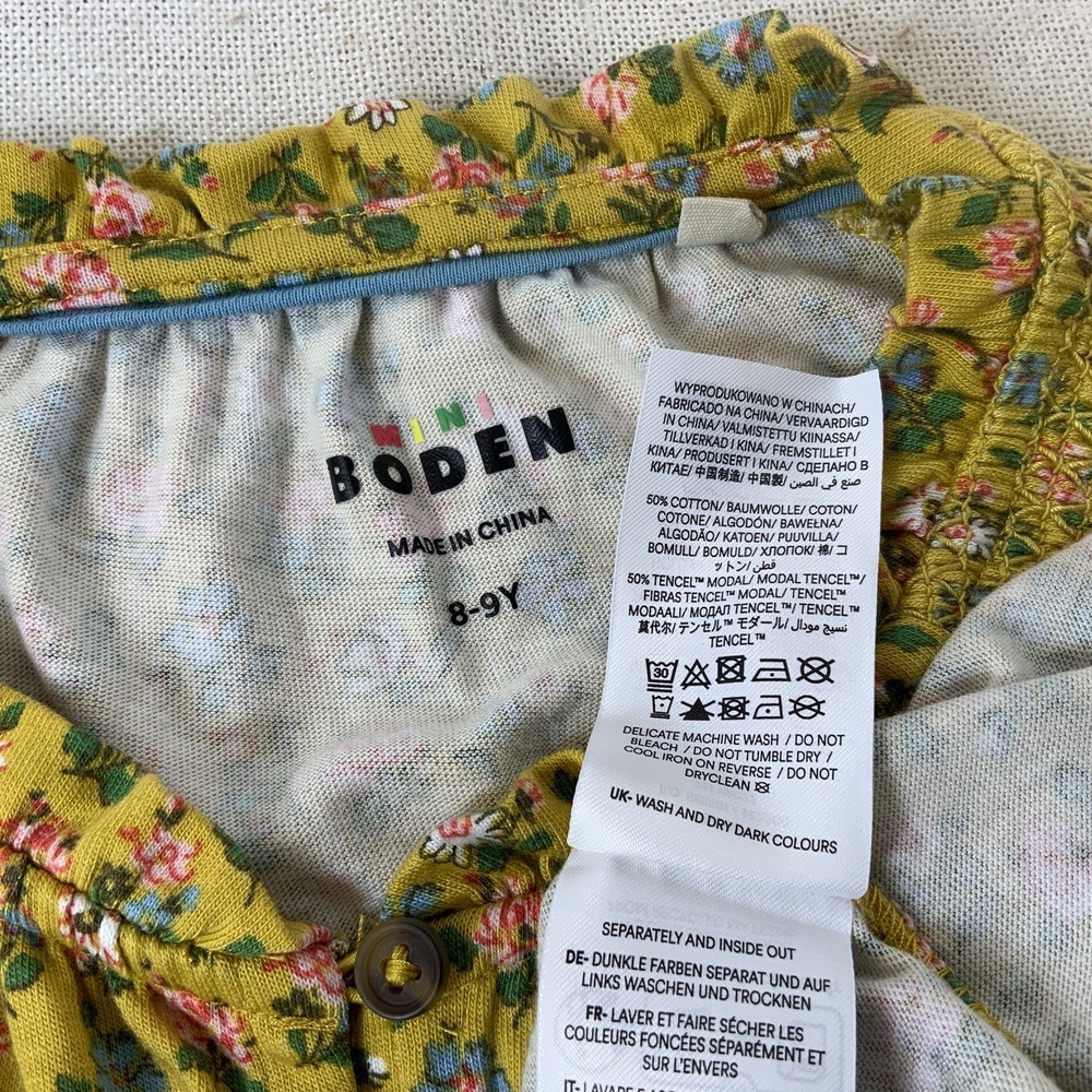 Mini Boden Long Sleeve Tiered Floral Dress 8-9 Autumn Fall Prairie EUC - Picture 8 of 8